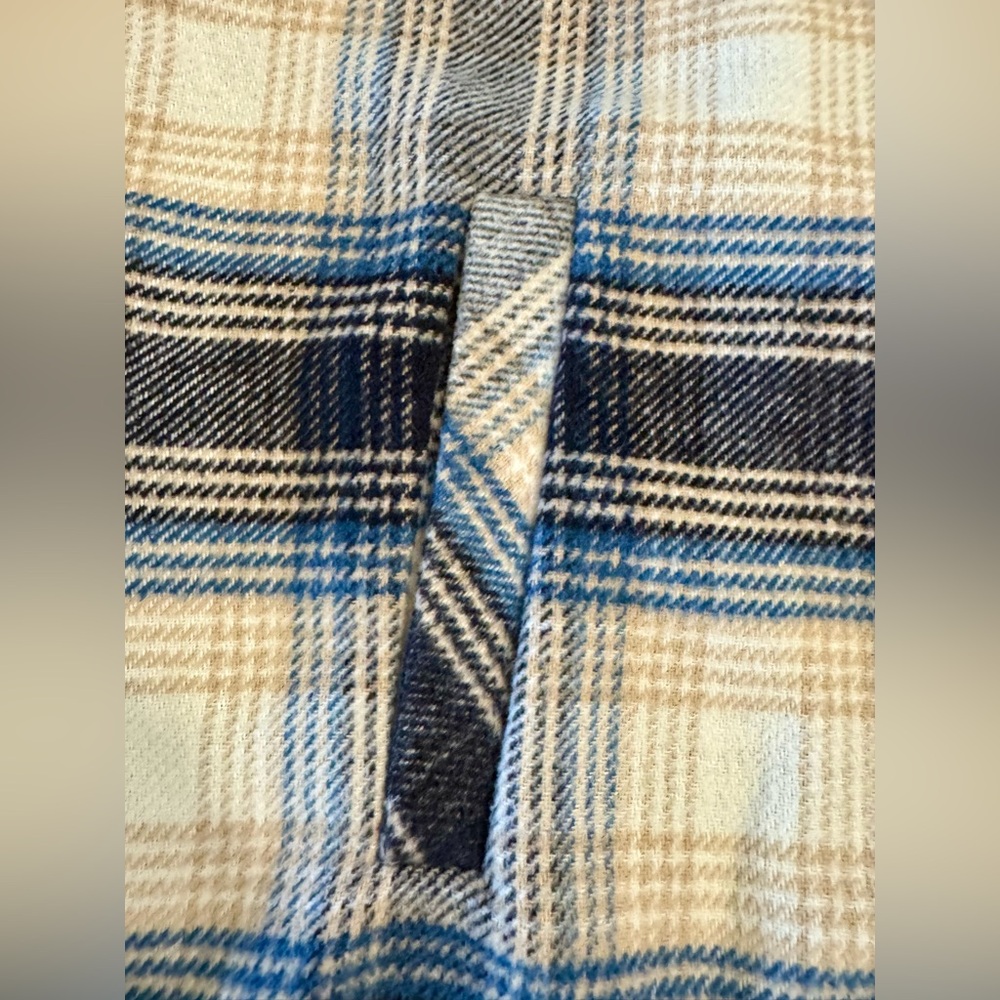 Kensie Blue Plaid Oversized Flannel‎ Shirt Size L - Picture 6 of 9